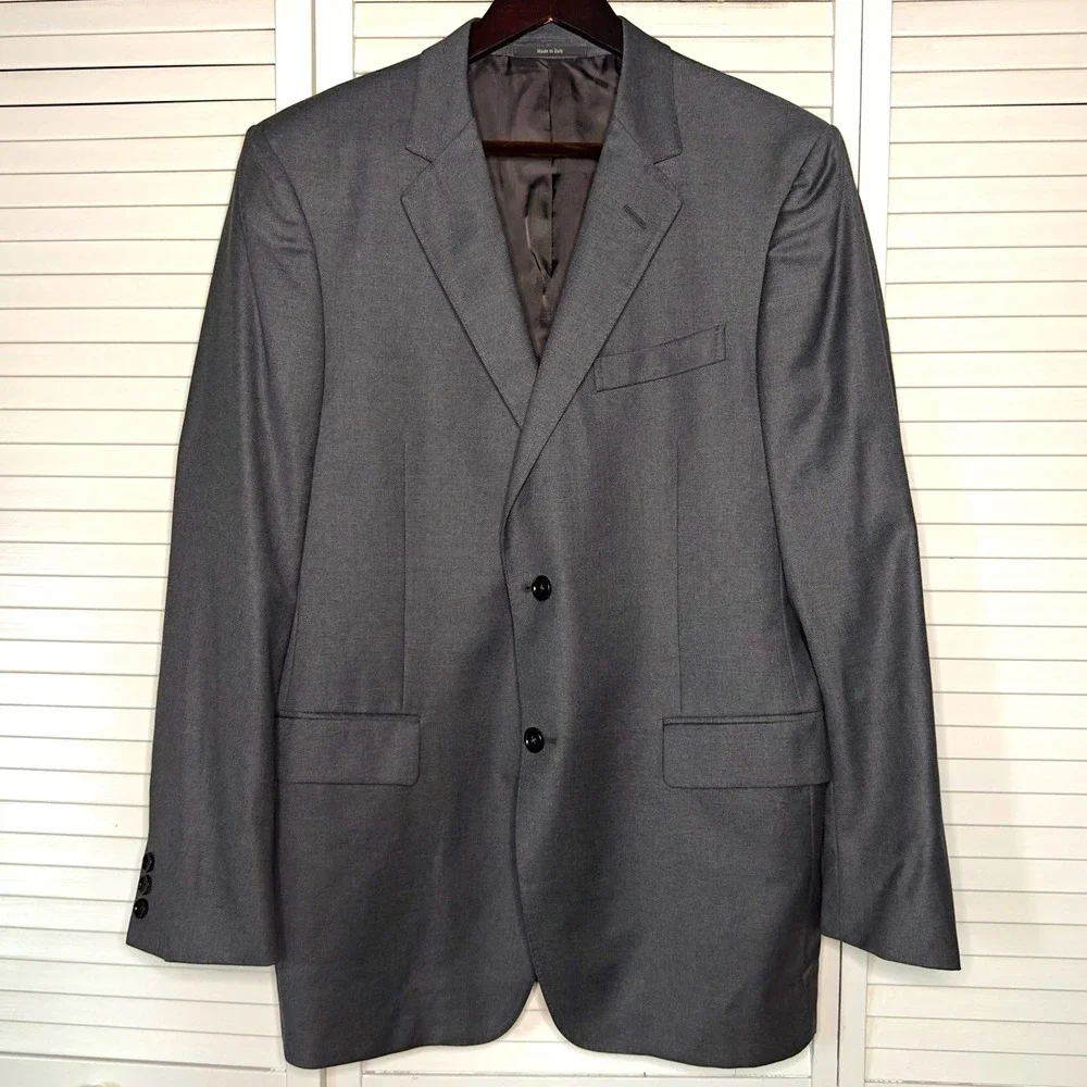 Gucci Mens 42R 52 IT Gray 100% Wool 2 Button Suit Jacket Sport Coat
